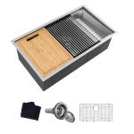Integrated Flush In Kitchen Workstation Sink With Fittings