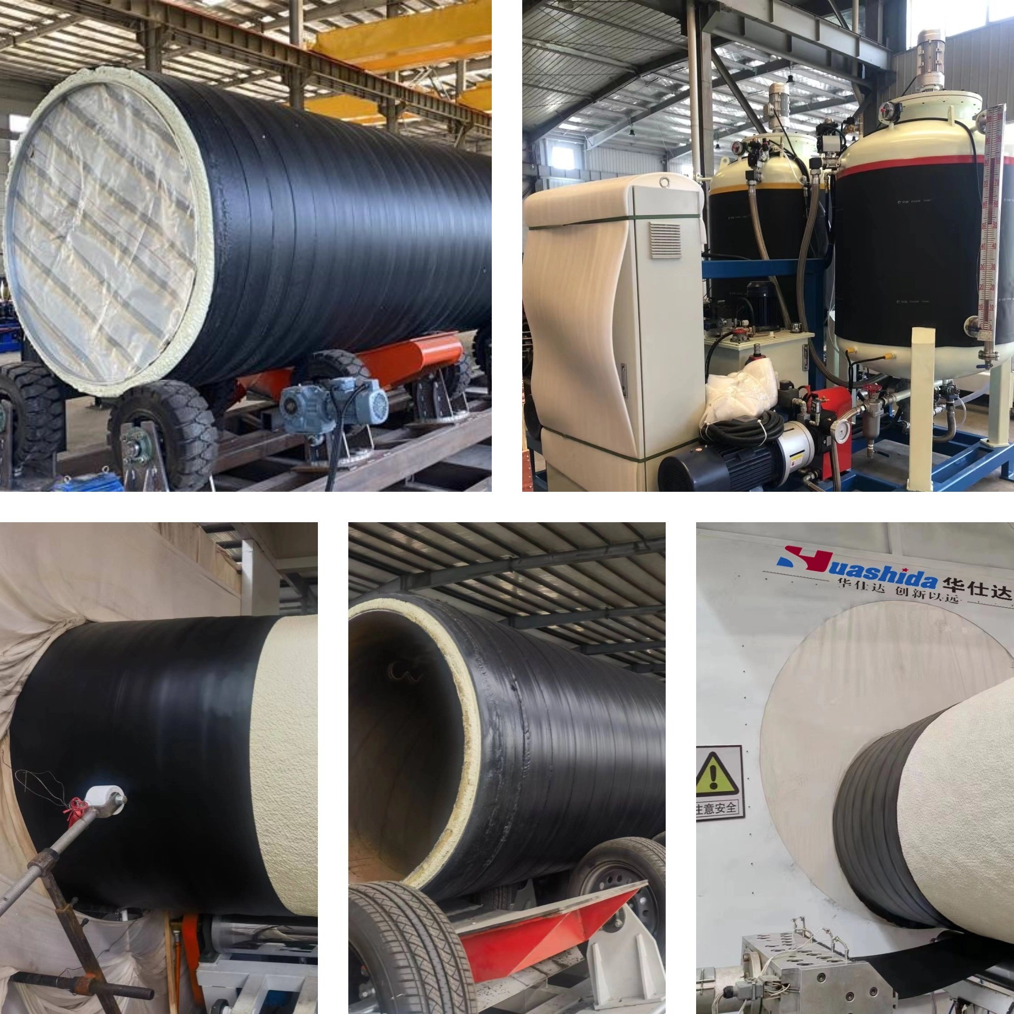 Polyurethane Spray PE Wrap Insulated Pipe Production Line for Thermal Insulation