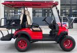 Red Modern 4 Seater Golf Cart for Family Outings and Group Tours Ground