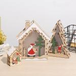 Christmas LED Light Wooden House Luminous Cabin Merry Christmas Decorations for