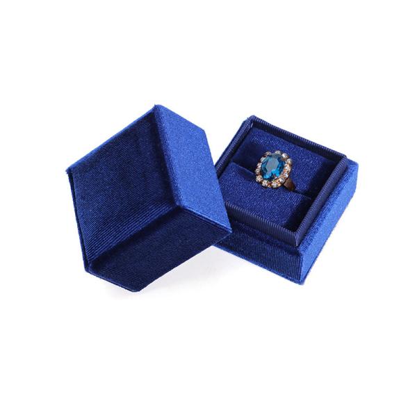 Buy cheap Hanhong Luxury Customized Blue Square Ring Storage Box for Wedding Engagement Paper from wholesalers