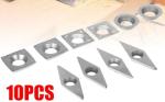 10PCS Sets Woodturning Carbide Inserts Including Round / Square / Diamond Shape