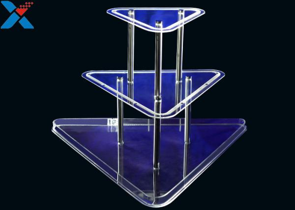 Clear 3 Layer Acrylic Wine Holder , Lucite Display Stands Durable And Chemical