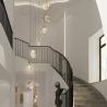 Buy cheap Luxury Crystal Chandelier For Staircase Gold Black Home drop light circle led light lamp(WH-NC-66) from wholesalers