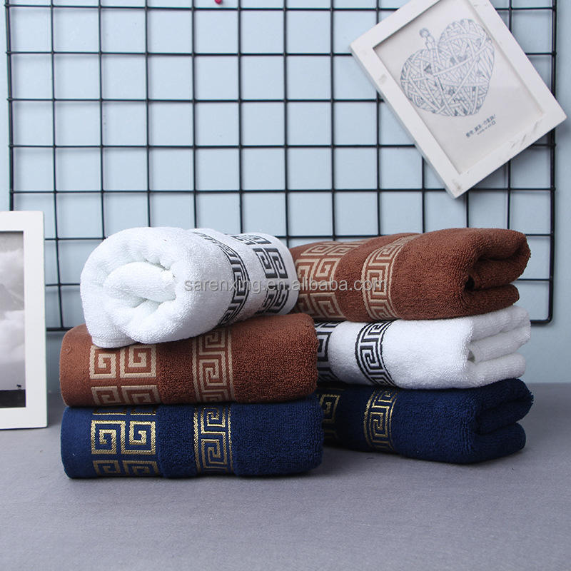 Luxury Hotel Embroidery Custom Thick Super Soft Bathroom Bath 100% Cotton Towel Sets