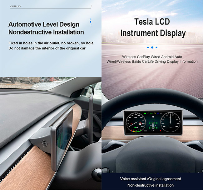 Linux Tesla Model 3 Dashboard Display 9 Inch Tesla Model Y Speedometer Mileage