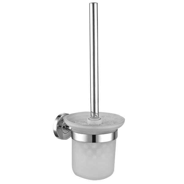 Buy cheap Bathroom Toilet Brush Holders Polished Finish Circular Wall Mounted Glass from wholesalers