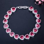 Elegant Prom Party Bracelets Jewelry Heart Shape Bracelets Blue Purple Red Green