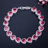 Buy cheap Elegant Prom Party Bracelets Jewelry Heart Shape Bracelets Blue Purple Red Green Yellow Crystal Stone Charm Bracelets from wholesalers