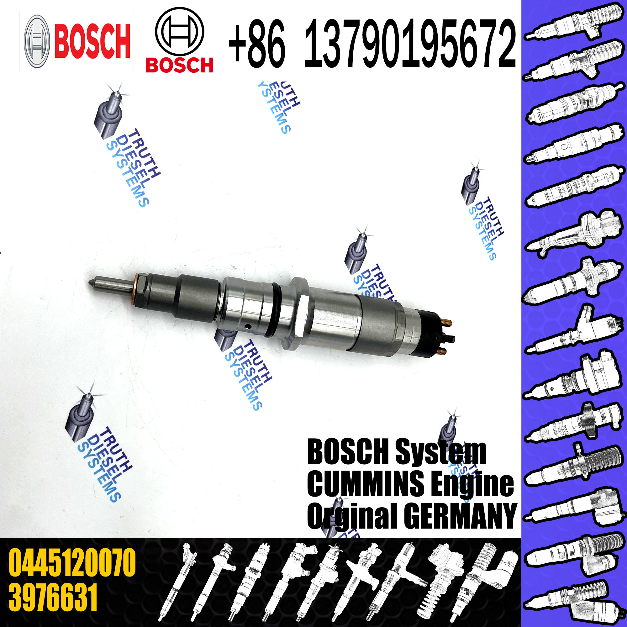Common Rail Fuel Injector 0445120241 0445120070 FOR Cummins Komatsu Cat HITACHI 39766314930485 5263304 0 445 120 241