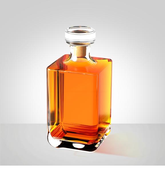 Buy cheap 750ml Whiskey Bottle/Golden Hot Stamping/Embossed Logo/Wooden Cork from wholesalers