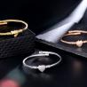 Buy cheap Rhodium Plated Wrist Bangle Bracelet , 18k Gold Heart Shape Bracelet For Ladies from wholesalers
