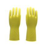 Natural Latex Kitchen Flocklined Rubber Gloves Puncture Resistance For
