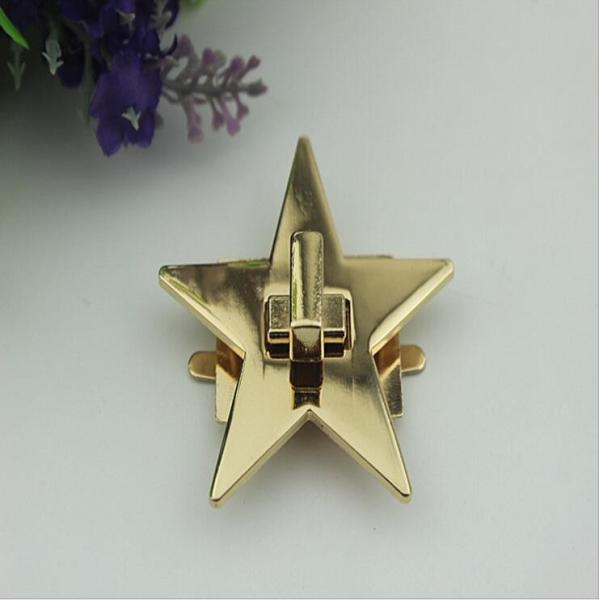 Buy cheap NEW arrival light gold metal pentagram type handbag hardware metal turn lock from wholesalers