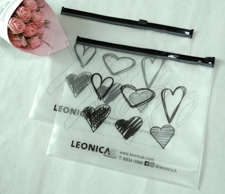 matt frosted PVC slider zipper bag plastic bag with zipper/pvc zipper lock slider bag/resealable pvc slider zip poly bag