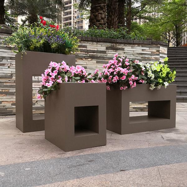 Buy cheap Outdoor Stainless Steel Flowerpot Brushed Garden Flower Pots Anti Wear from wholesalers