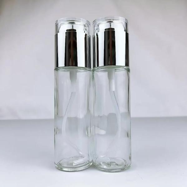 Buy cheap sliver glass set packaging skin care lotion bottle face cream jars from wholesalers