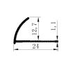 Buy cheap Height 12.7mm×2500mm Tile Edge Profile Aluminium Round Shape Tile Trim from wholesalers