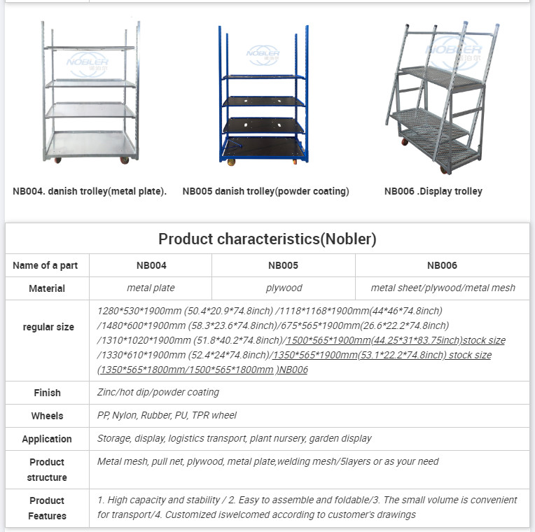 Dutch Plant Trolley Danish Trolley Cc Roll Container Danish Cart Flower Shipping Rack