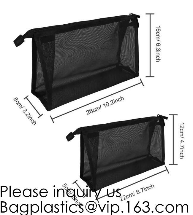 Portable Waterproof Travel Makeup Organizer Bags,Mesh Transparent Design Toiletry Bag for Women Toiletry Bag Makeup Bag