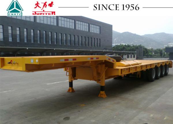 Buy cheap 4 Axles Low Bed Trailer Truck 40-70 Ton Capacity With Mechanical Suspension from wholesalers