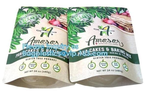 Buy cheap Biodegradale Compostable Packaging Roll Film Slide Zipper Garment Bag Food Packing Bag 3 side seal bag Kraft Paper Bag from wholesalers