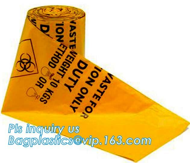 Asbestos Removal, disposable plastic yellow poly asbestos warning printed burial bags, Asbestos clear plastic packing ju