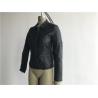 Buy cheap Black Ladies Faux Pleather Jacket Polished Gunmetal Zip With Quilting Tw75779 from wholesalers