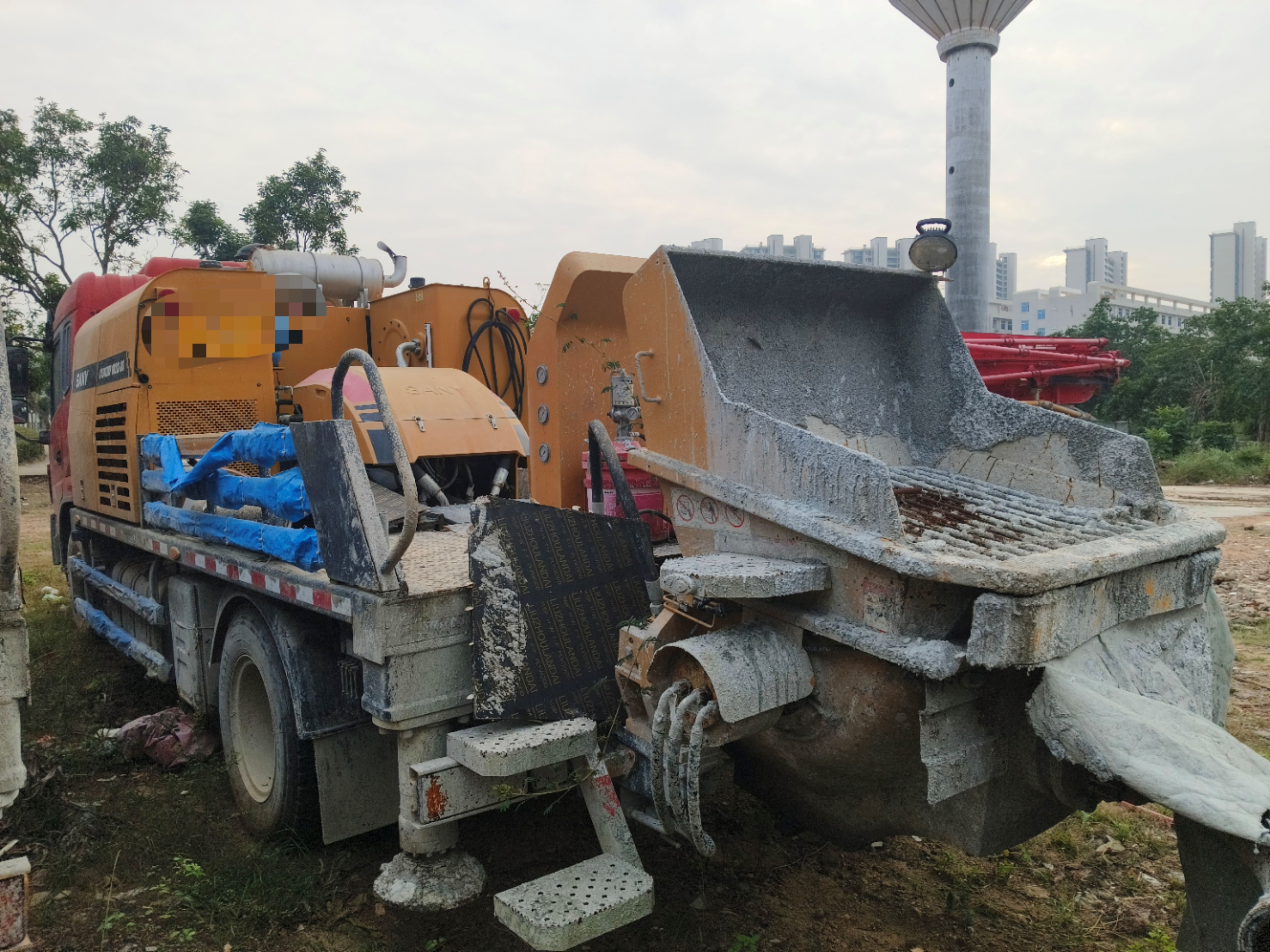 Small Portable Mobile Diesel Electric Hydraulic Trailer Loaded Micro Concrete Pump Cement Pump