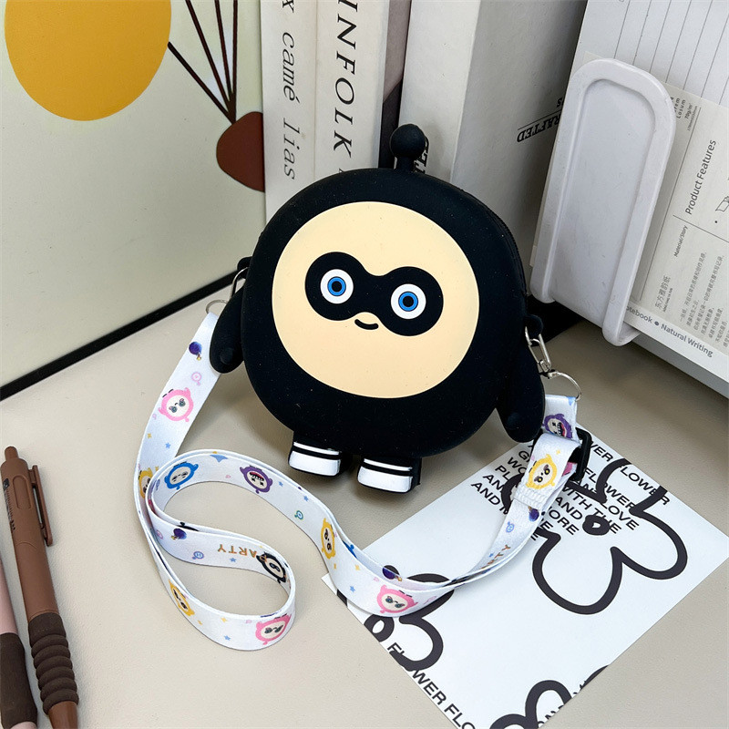 Cartoon Silicone Pencil Case Coin Wallet Bag Crossbody Shoulder Bag Kid Handbag Coin Purse For Little Girl Birthday Gift