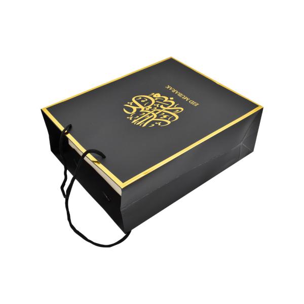 Buy cheap Durable Black Custom Paper Shopping Bags With Golf Foil Logo from wholesalers