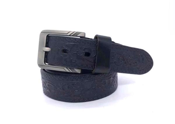 Buy cheap 1.5" Wide Leather Pants Belt / Men 's Western Tooled Embossed Full Grain Leather Jean Belt from wholesalers
