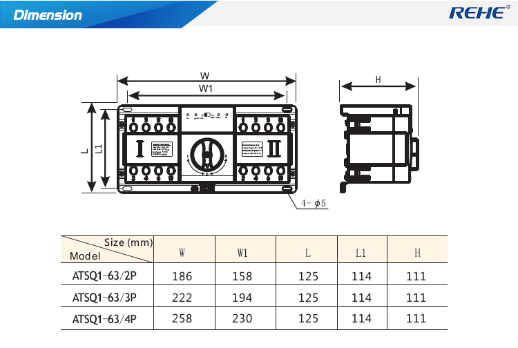 Intelligent Generator used MCB type double power automatic transfer switch