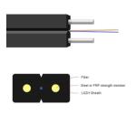 Single Mode FTTH Fiber Drop Cable 2 4 6 8 12 16 24 Core