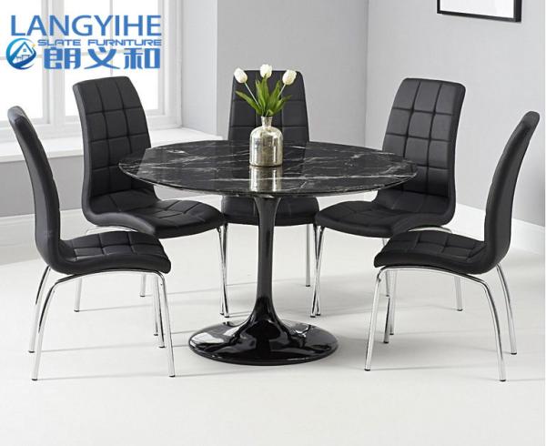 Buy cheap Oem 120cm Round Marble Dining Table Set For Breakfast from wholesalers