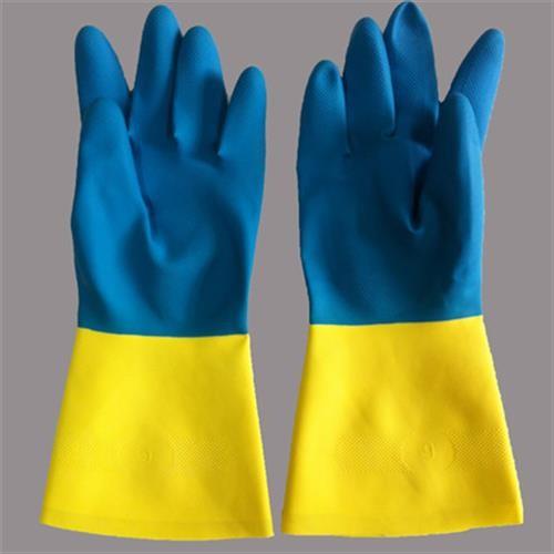 Buy cheap Latex Neoprene Bicolor Industrial Glove Flock Lining Neoprene Chemical Gloves from wholesalers