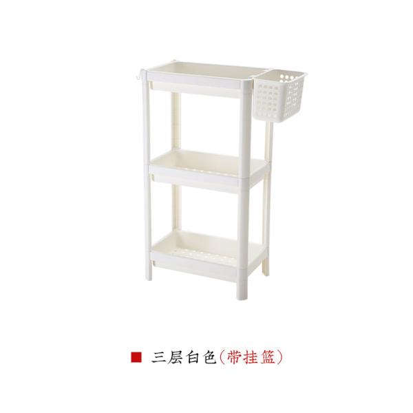 Buy cheap H70.5cm Plastic Organizer Shelf With Basket Plastic Shelving For Bathroom from wholesalers
