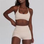 Anti Wrinkle Sports Wear Clothing Summer Yoga Biker Women Shorts Sets