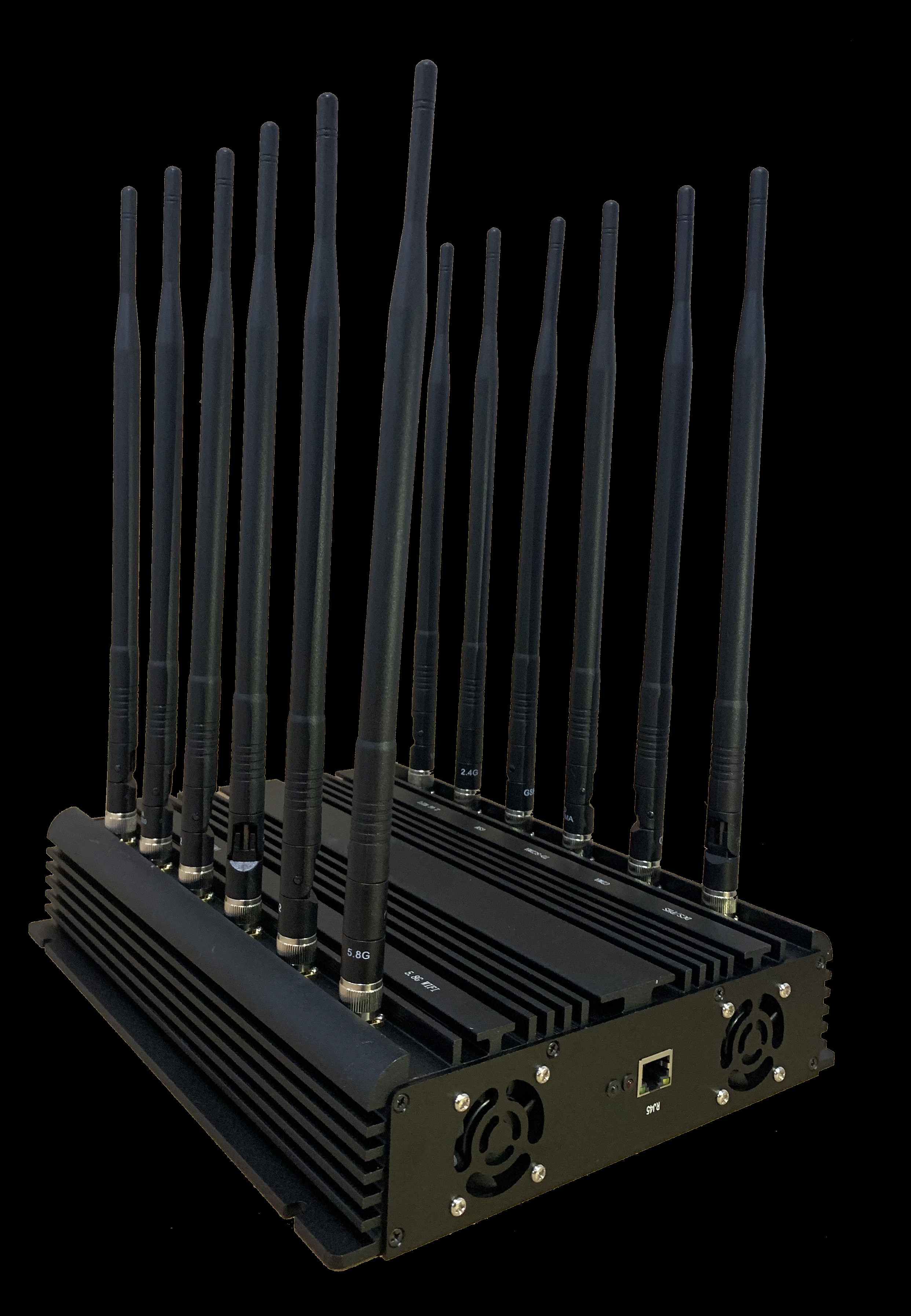 4G 5G WiFi Cell Phone Signal Jammer 12 Antenna Adjustable Software Management Control