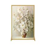 Mobile Room Divider Stainless Steel Brushed Semi Transparent Partition