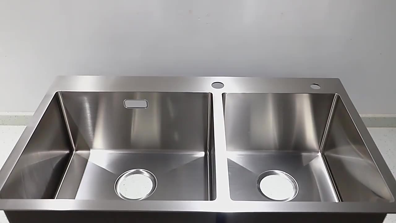 Two Bowl Drop In topmount stainless steel kitchen sink Contemporary
