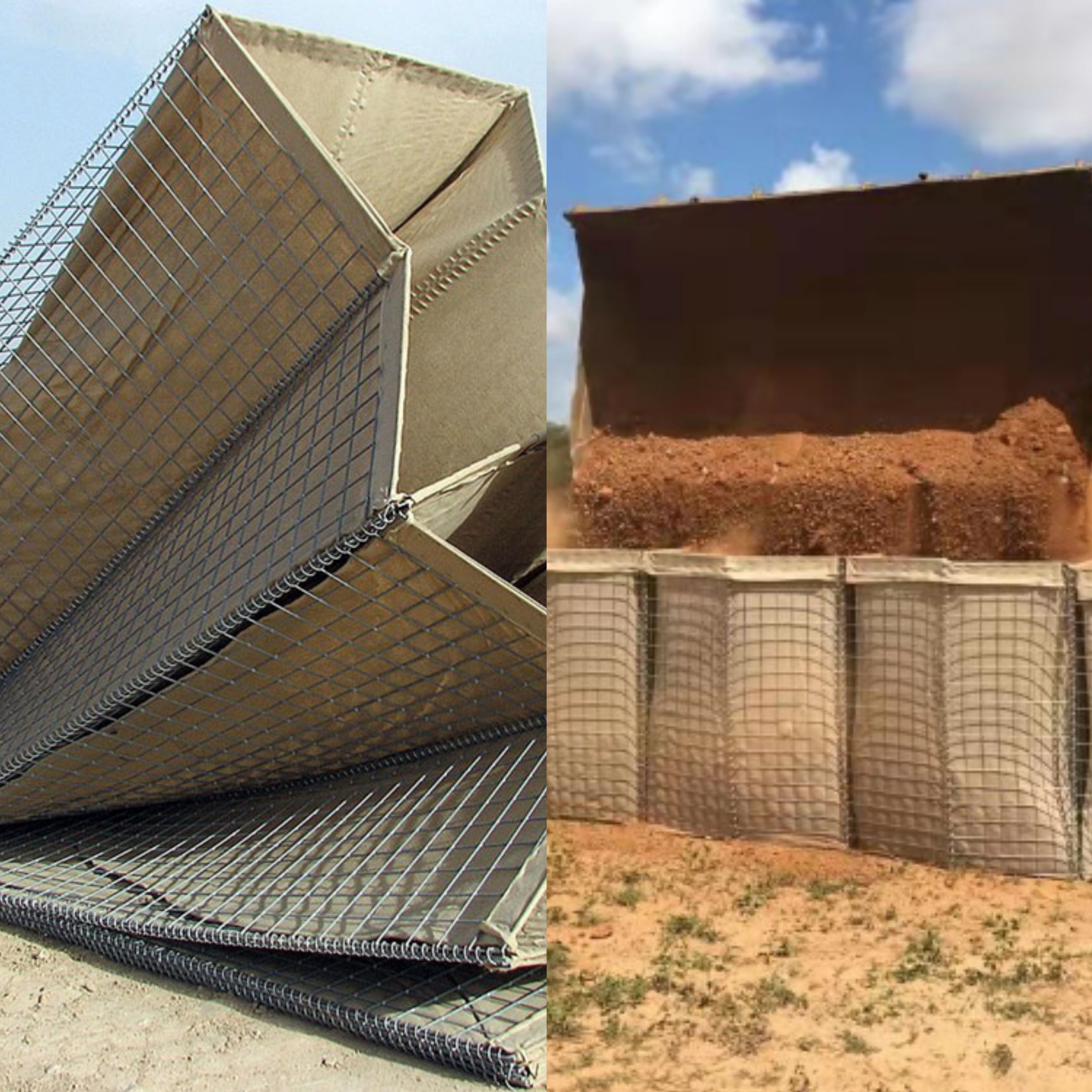 Galvanized Welded 5.00mm Wire Military Barrier Gabion Sand Bag UV Resistance
