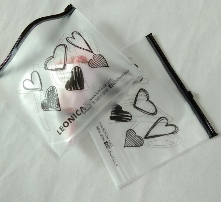 matt frosted PVC slider zipper bag plastic bag with zipper/pvc zipper lock slider bag/resealable pvc slider zip poly bag