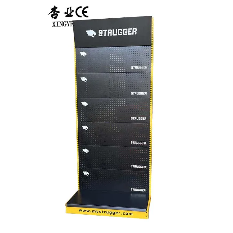 Factory custom color size black hole back board display shelf exhibition sample display rack jewelry store display shelf