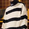 Buy cheap small quantity clothing manufacturer Drop Shoulder Graffiti Rainbow Striped Sweater Chenille Ins Lazy Half Turtleneck from wholesalers