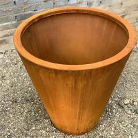 Buy cheap 800mm Large Corten Steel Tapered Cylinder Planter Metal Cado Flower Pot product