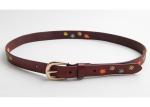 Womens Fashional Ladies Slim Leather Belts With Colorful Stitching