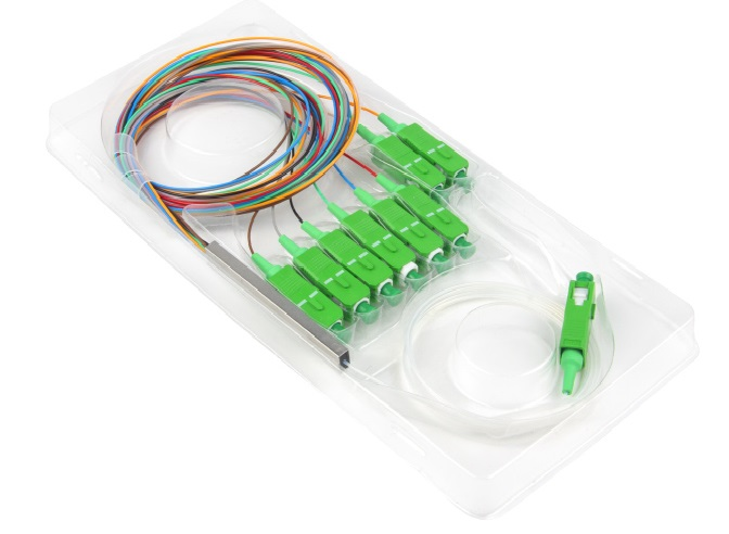 Micro Mini Module Fiber Optic Splitter FTTH 1x6 SC APC With 1260nm Wavelength