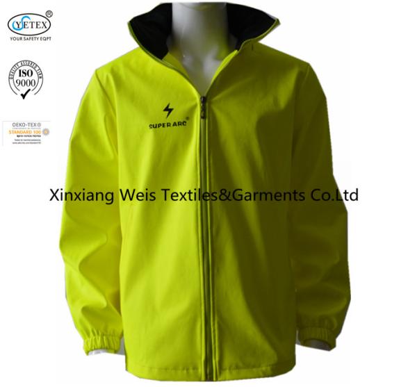 Buy cheap High Visibility Yellow Flame Retardant Jacket Rain Gear Waterproof 280gsm from wholesalers