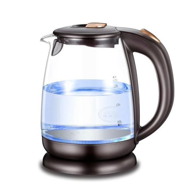 Food Grade High Borosilicate Glass Clear Glass Electric Kettle 304 Stainless
